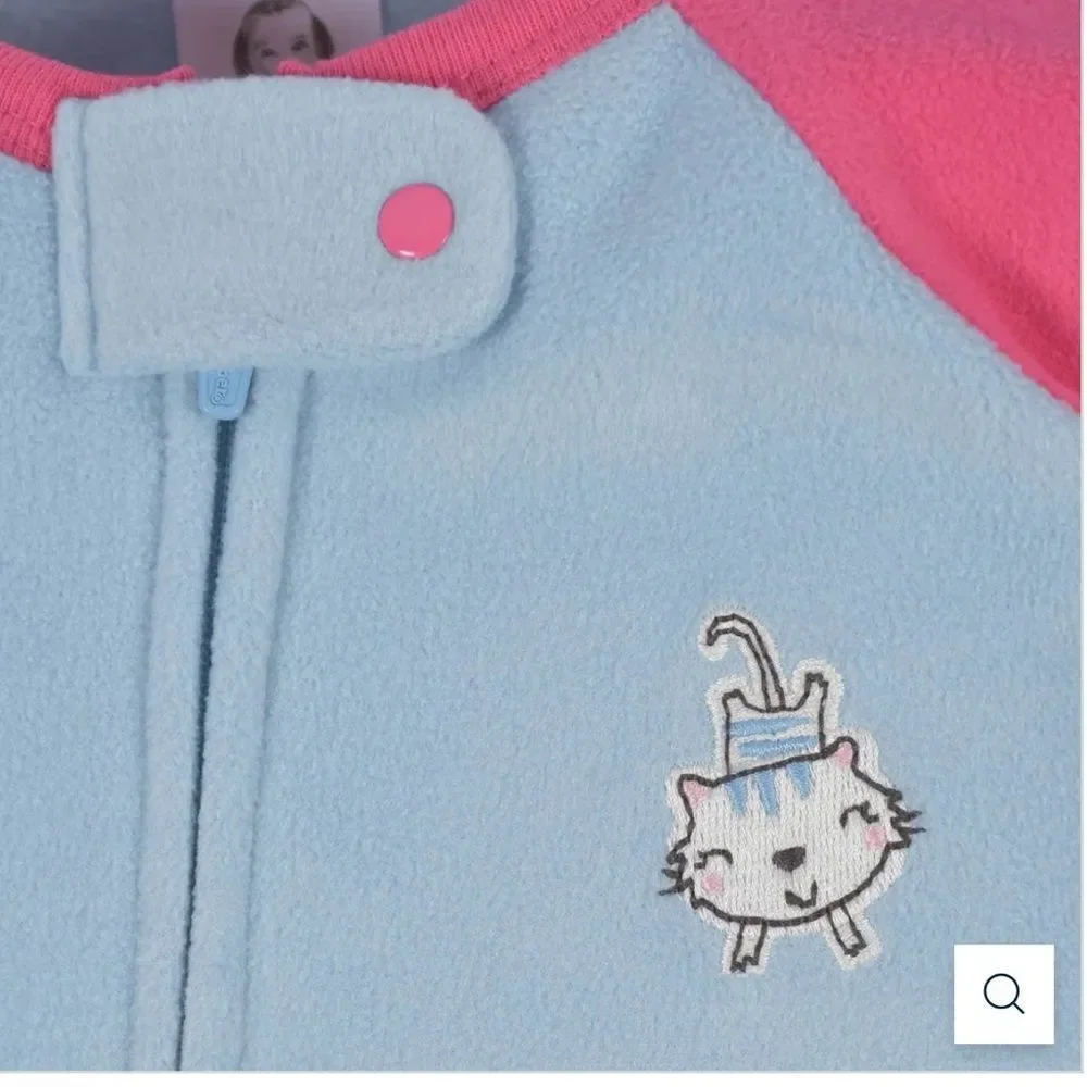 Nwt Baby & Toddler Girls Tiger & Cutie Fleece Pajamas 2 pack blanket sleepers